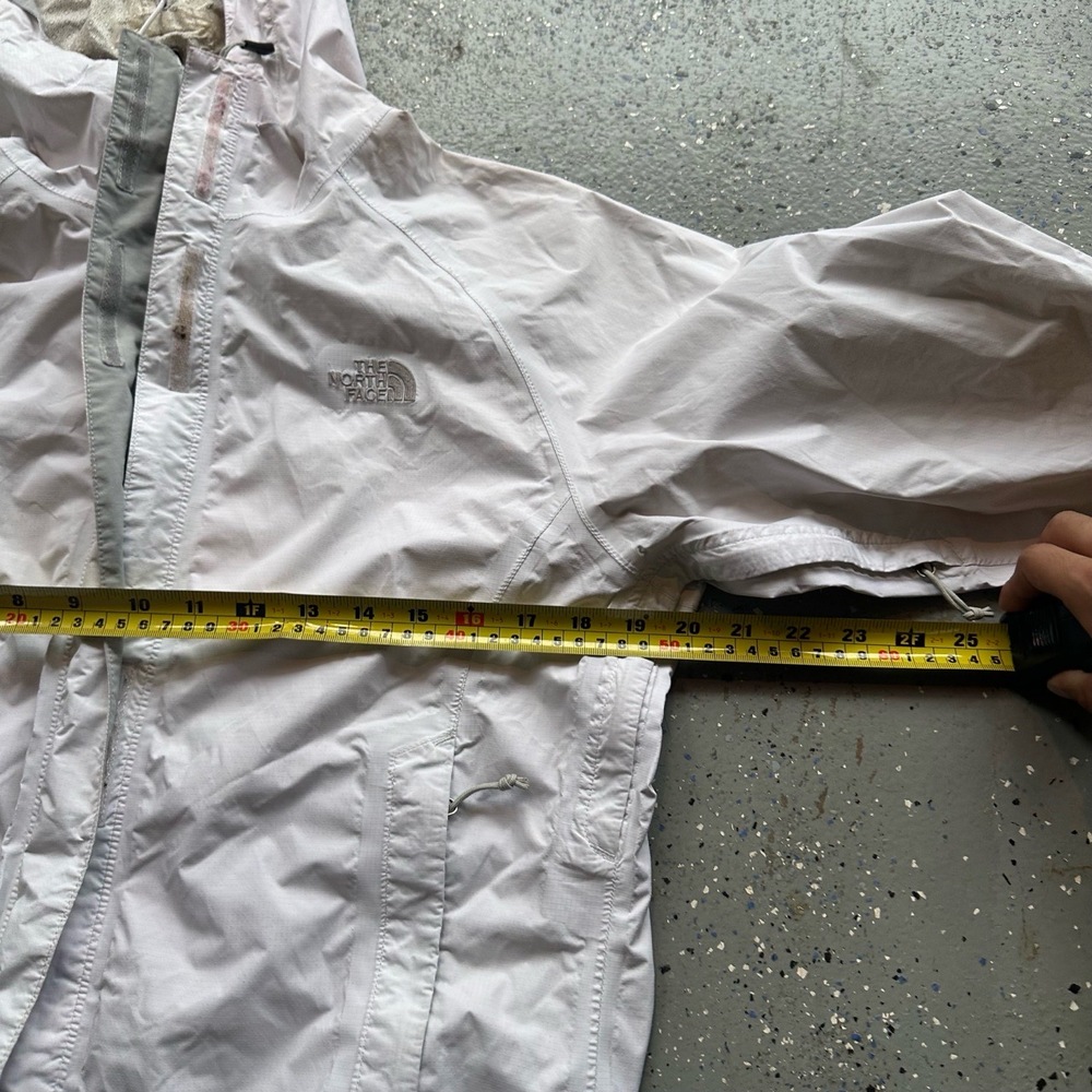 The North Face Womens Medium White Waterproof Hooded Rain Windbreaker - Picture 6 of 8